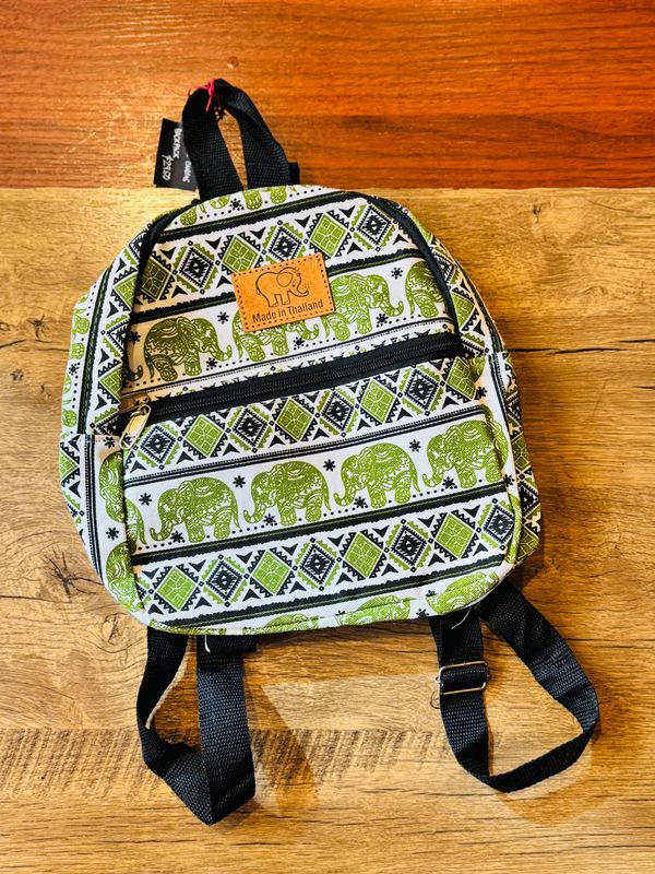Thai Fabric Kids Backpack (Green)