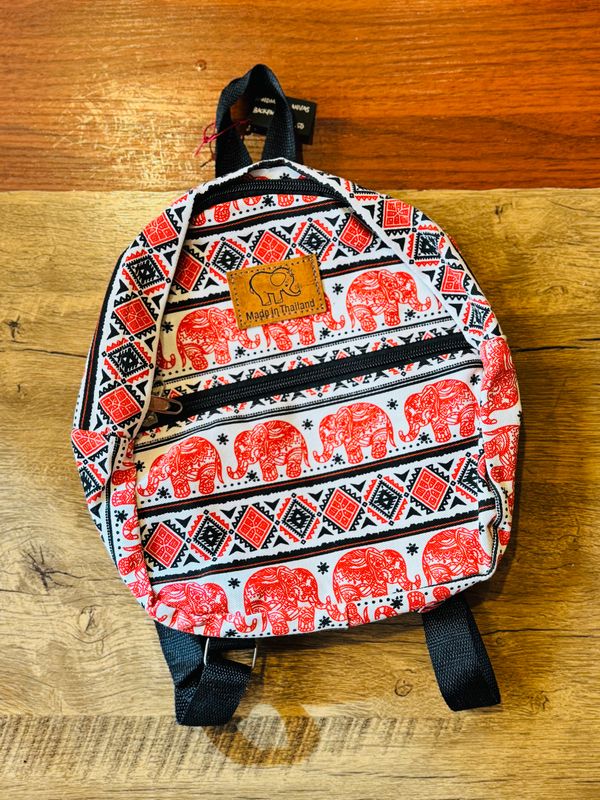 Thai Fabric Kids Backpack (Red)