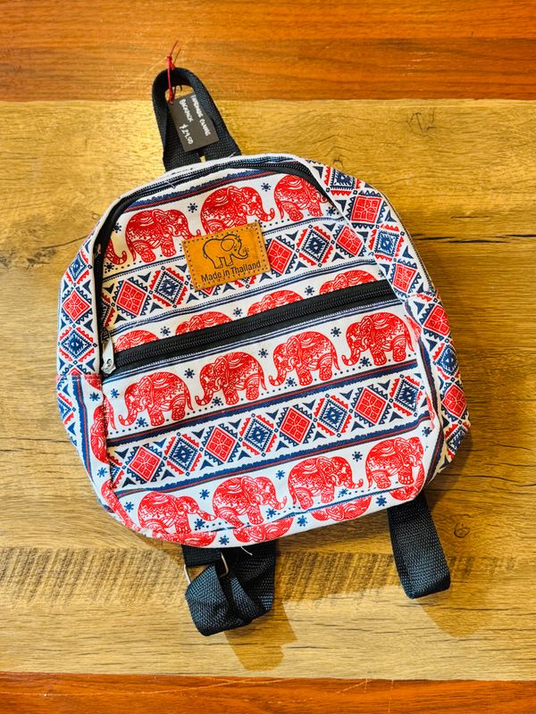 Thai Fabric Kids Backpack (Red&amp;Blue)