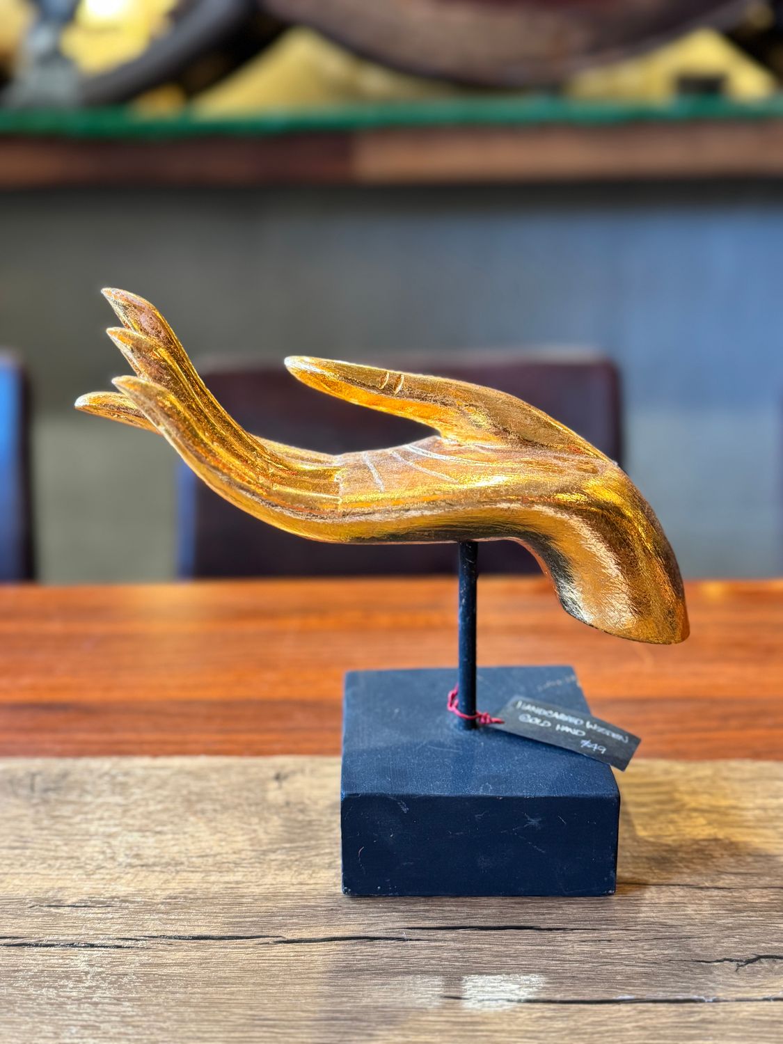 Wooden Buddha Gold Hand (S)