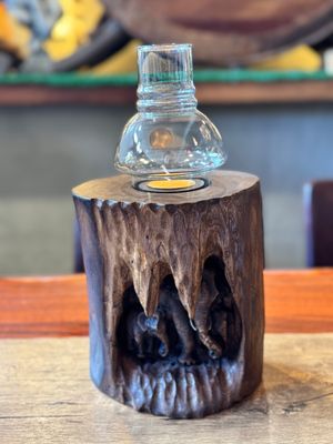 Wooden Elephant Family Tea Light Candle Holder