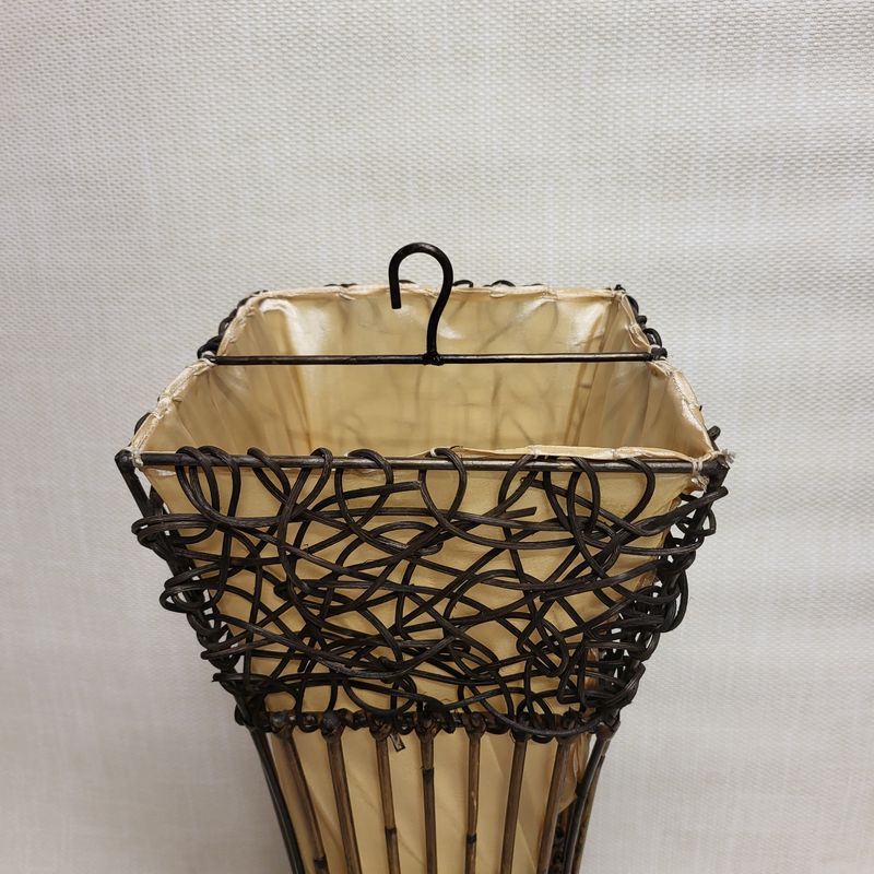 Handmade Rattan Lamp - Hanging white curved tower