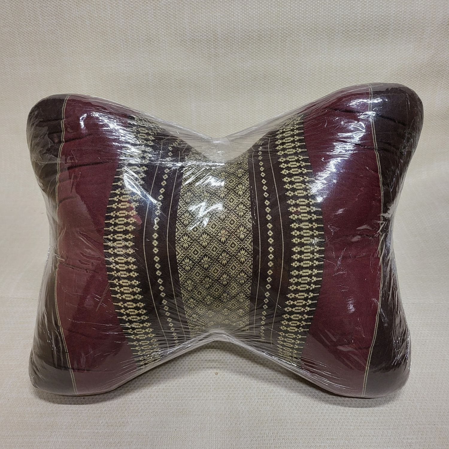 Traditional Thai Triangle curved cushion - Maroon