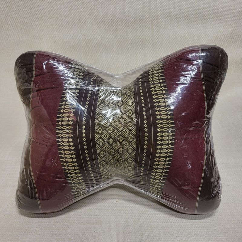 Traditional Thai Triangle curved cushion - Maroon