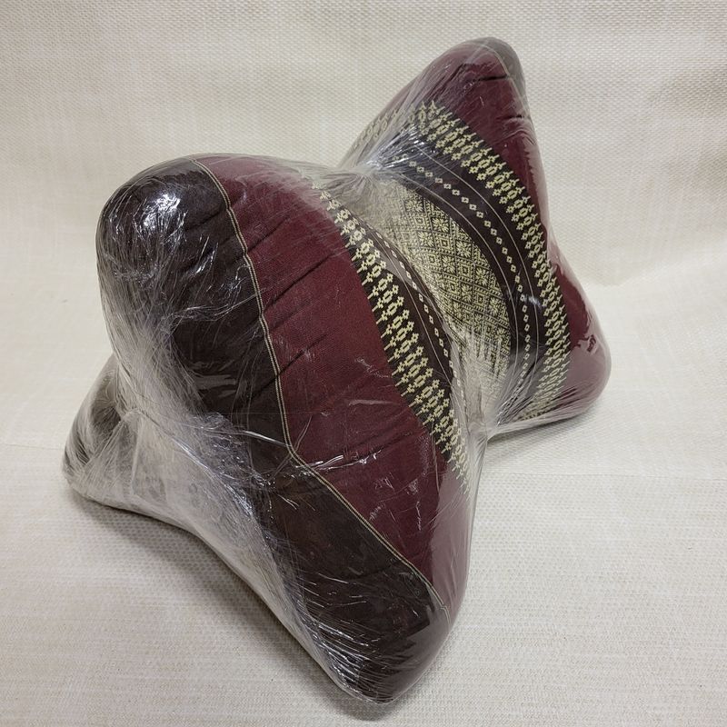 Traditional Thai Triangle curved cushion - Maroon