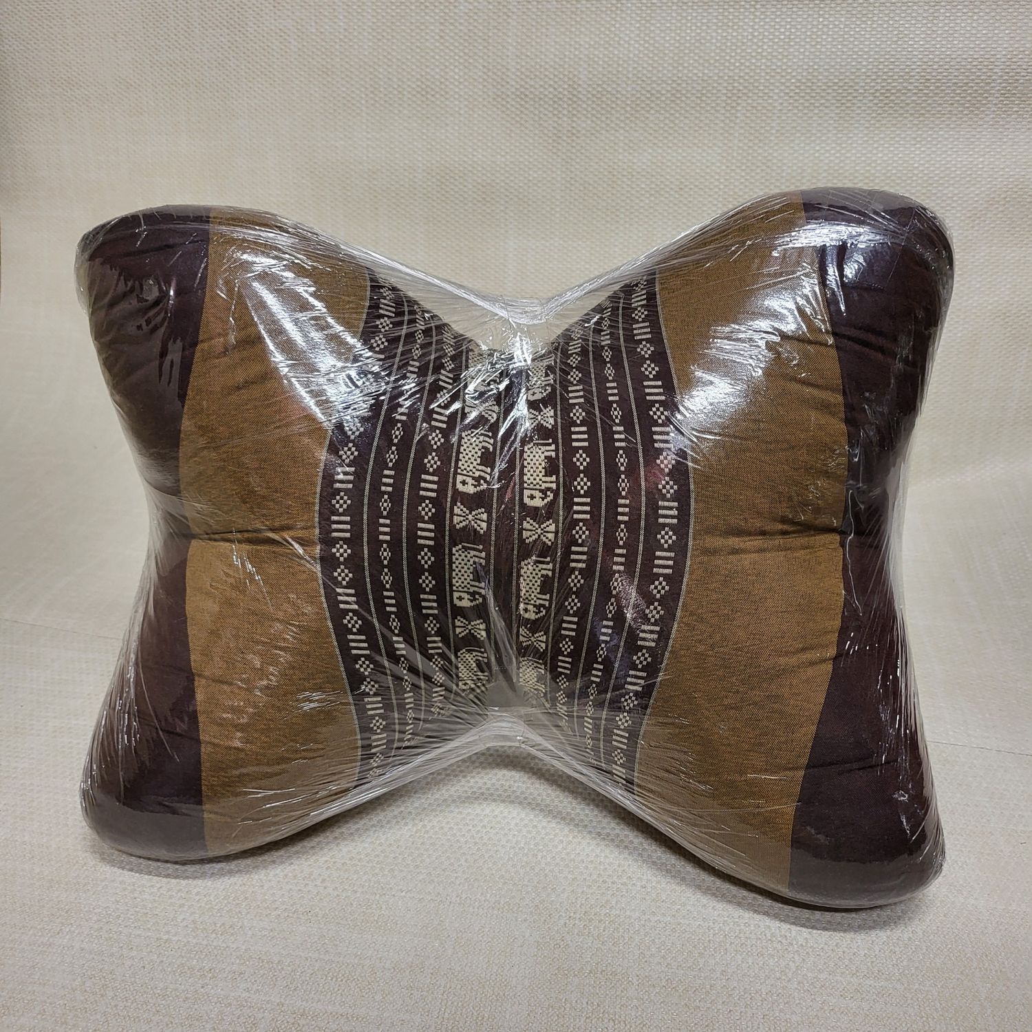 Traditional Thai Triangle curved cushion - Brown