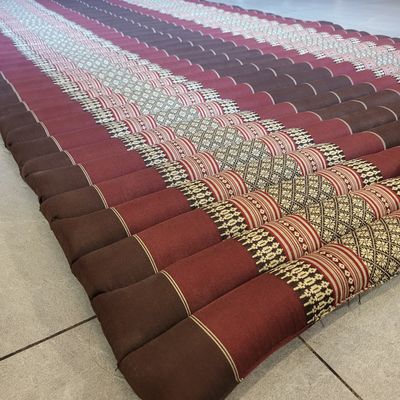 Handmade Thai roll up mattress / yoga cushion - Red