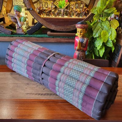 Handmade Thai roll up mattress / yoga cushion - Red