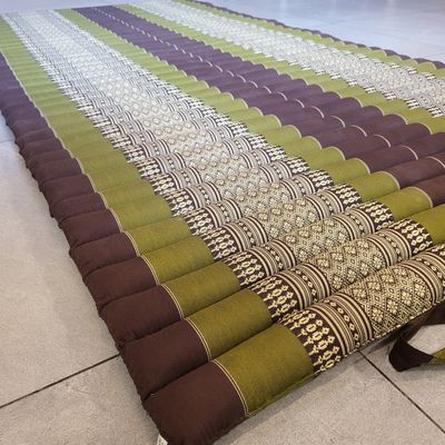 Handmade Thai roll up mattress / yoga cushion - Green