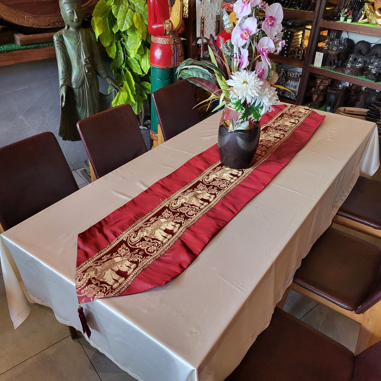 Thai Silk Table Runner - Red
