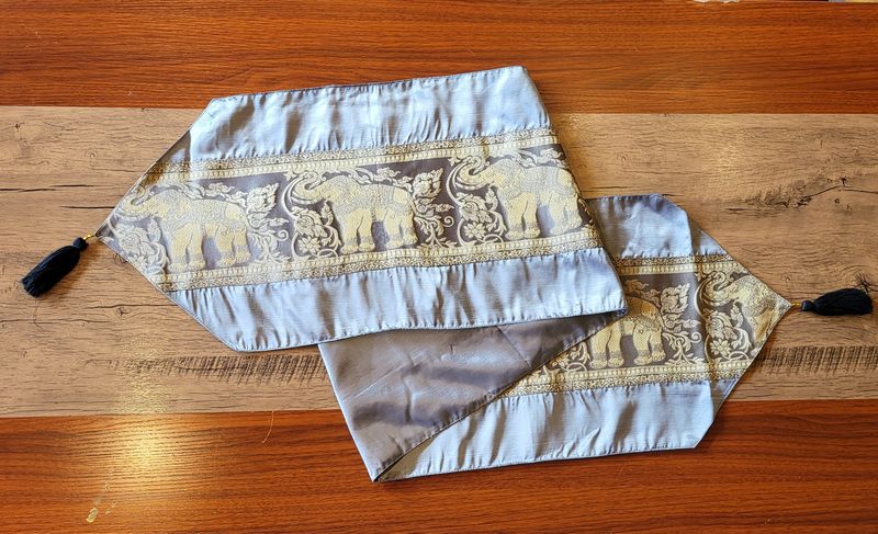 Thai Silk Table Runner - Grey