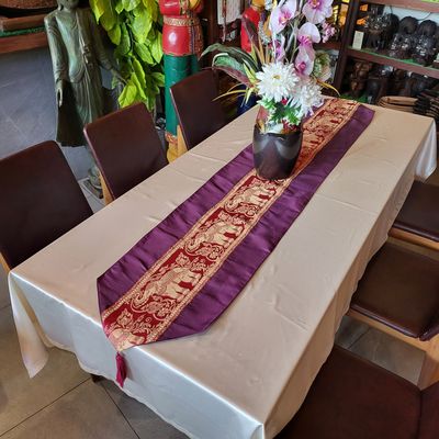 Thai Silk Table Runner - Maroon