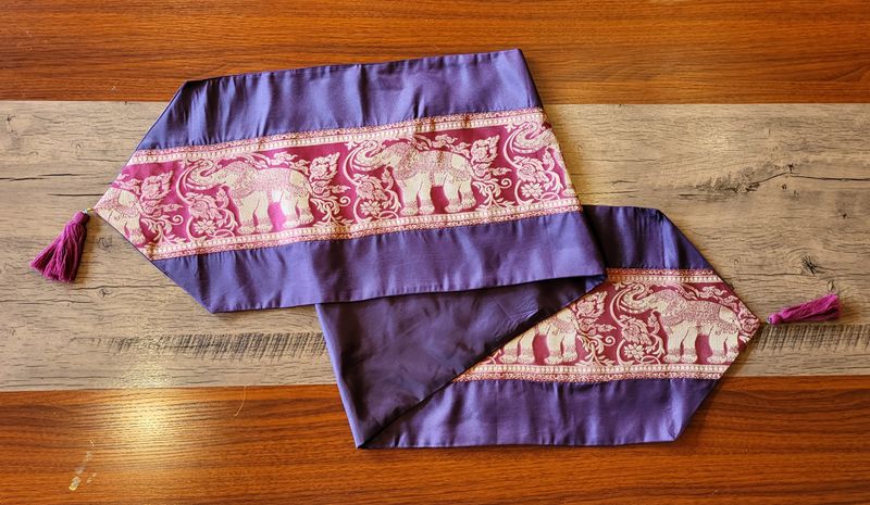 Thai Silk Table Runner - Maroon