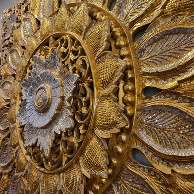 Golden Lotus Wall Art – 1.8m