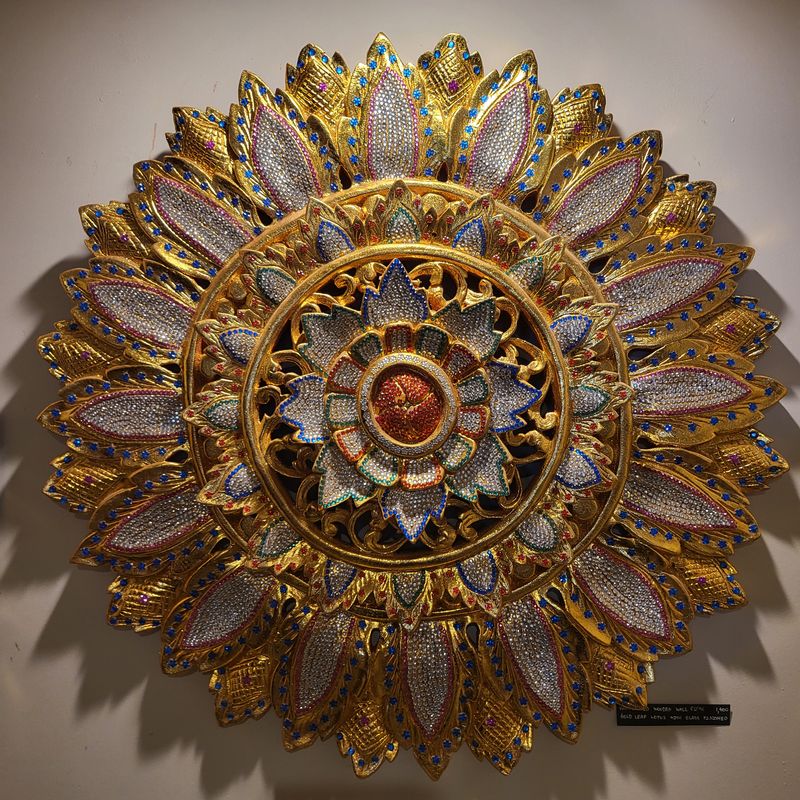 Golden Lotus Wall Art – 90 cm