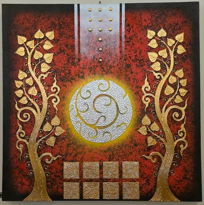 “Golden Harmony” Acrylic Painting on Canvas