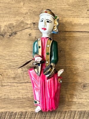 Hand Carved Wooden Burmese Musician (Cymbals)