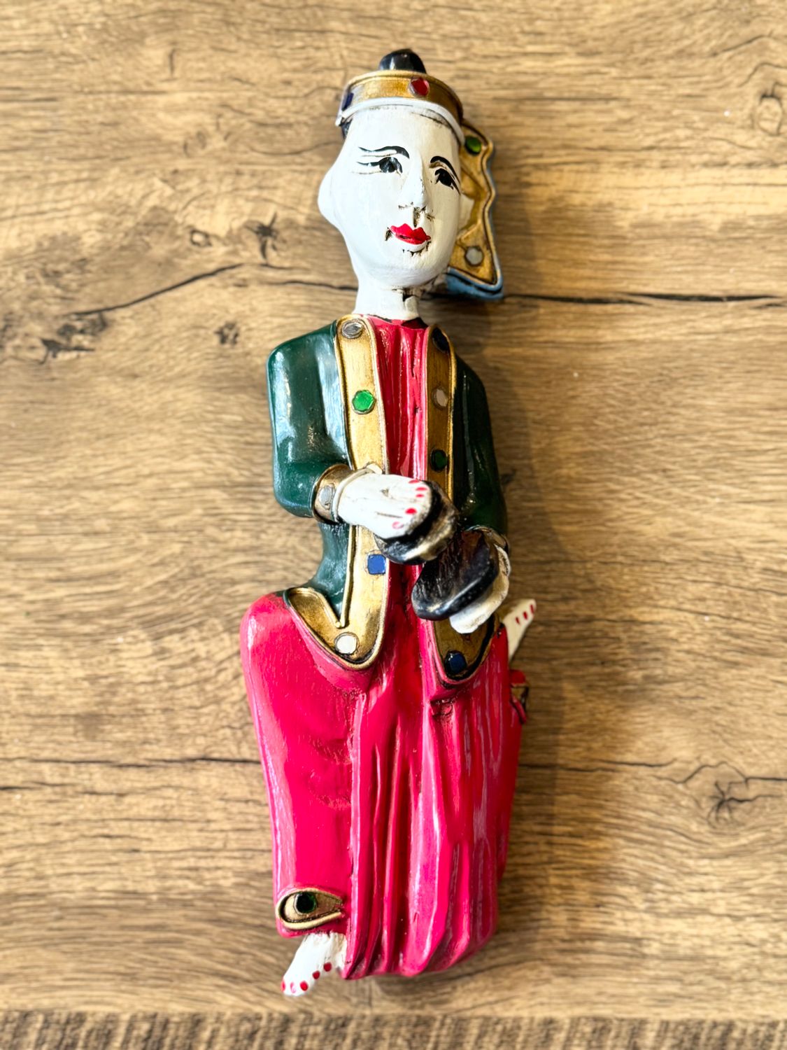 Hand Carved Wooden Burmese Musician (Cymbals)