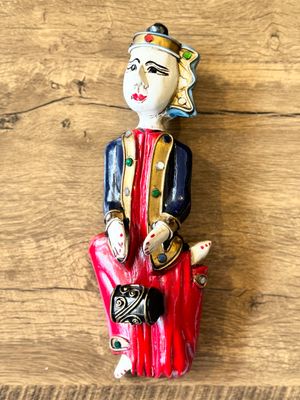 Hand Carved Wooden Burmese Musician (Drum)