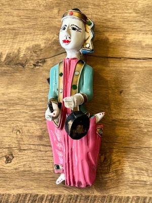 Hand Carved Wooden Burmese Musician (Gong)