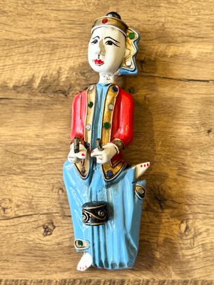 Hand Carved Wooden Burmese Musician (Drum)