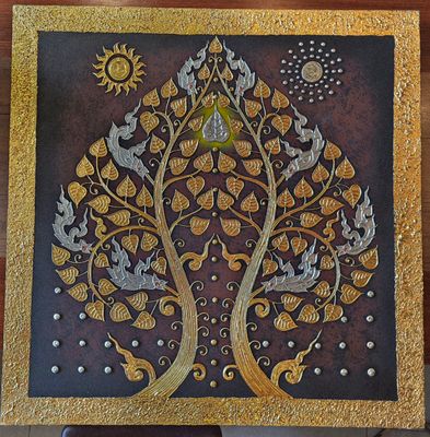 “Bodhi Tree of Enlightenment” Acrylic Painting on Canvas