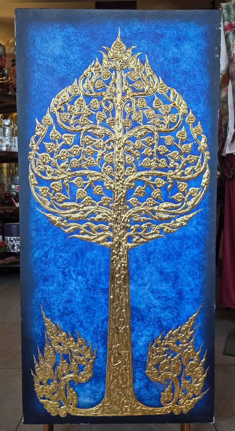 &quot;Thai Bodhi Tree Art&quot; Acrylic on canvas painting