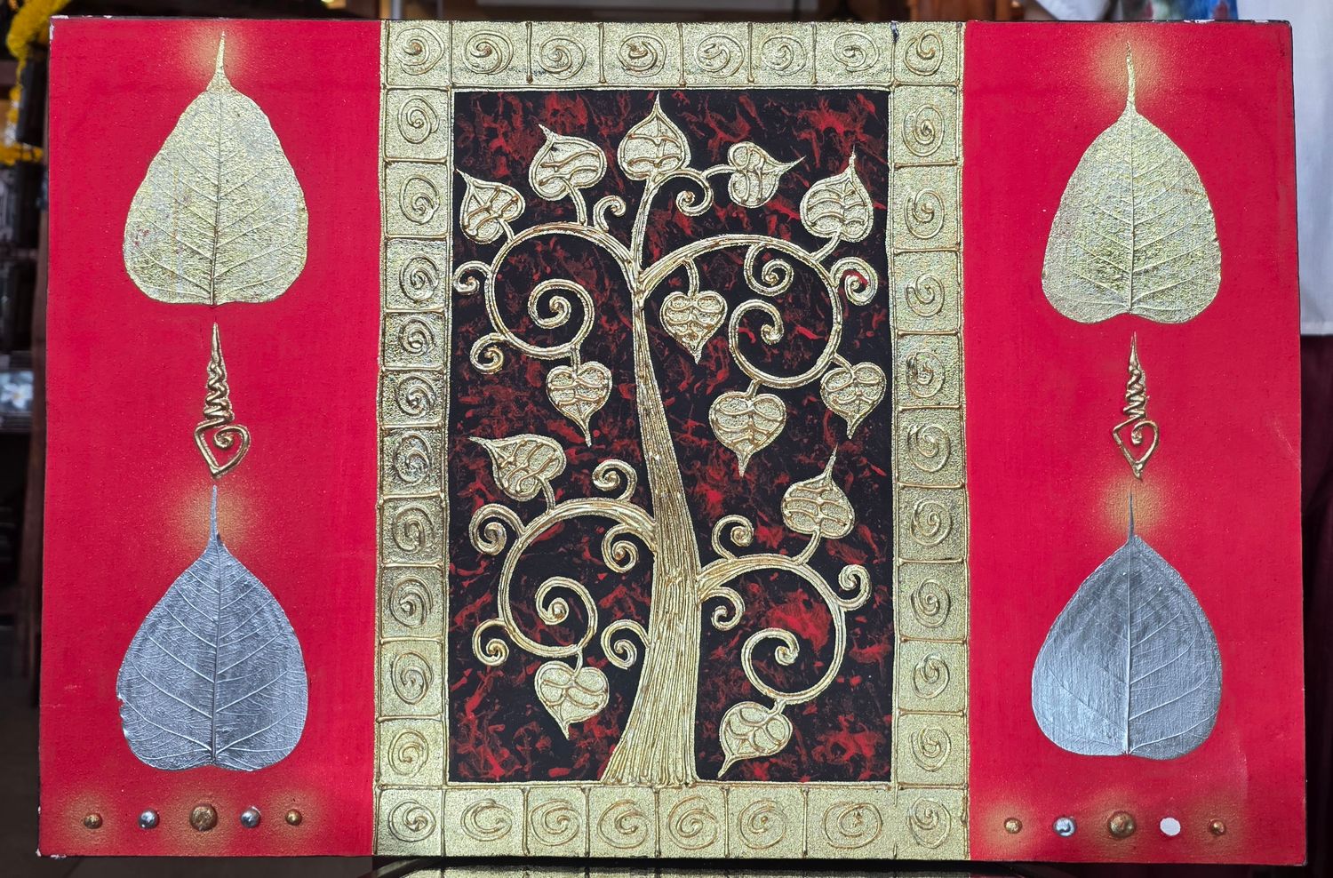 &quot;Elegant Gold Bodhi Tree Art&quot; Acrylic on canvas painting