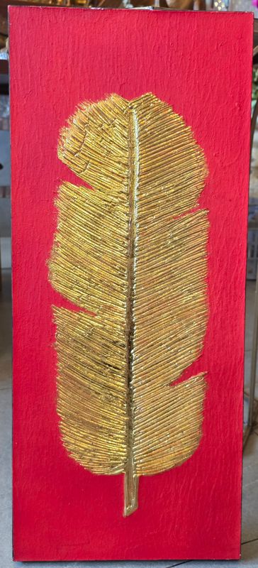 &quot;Golden Banana Leaf Art&quot; Acrylic on canvas painting