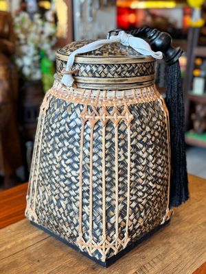 Handmade Spun Bamboo Basket