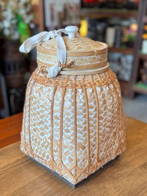 Handmade Spun Bamboo Basket