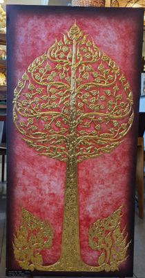 &quot;Thai Bodhi Tree Art&quot; Acrylic on canvas painting