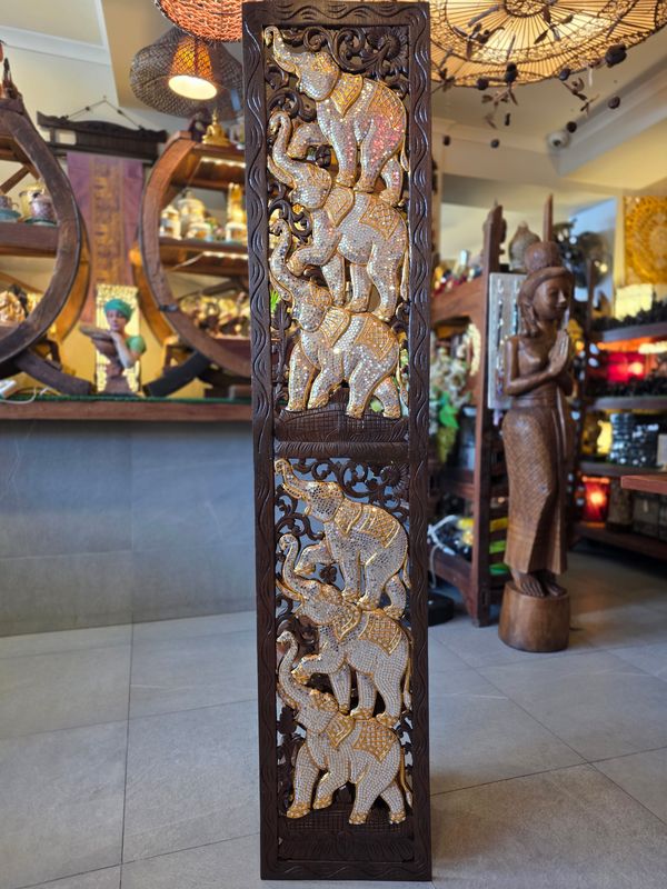 Hand carved Wooden Decor Plaque – Vertical A