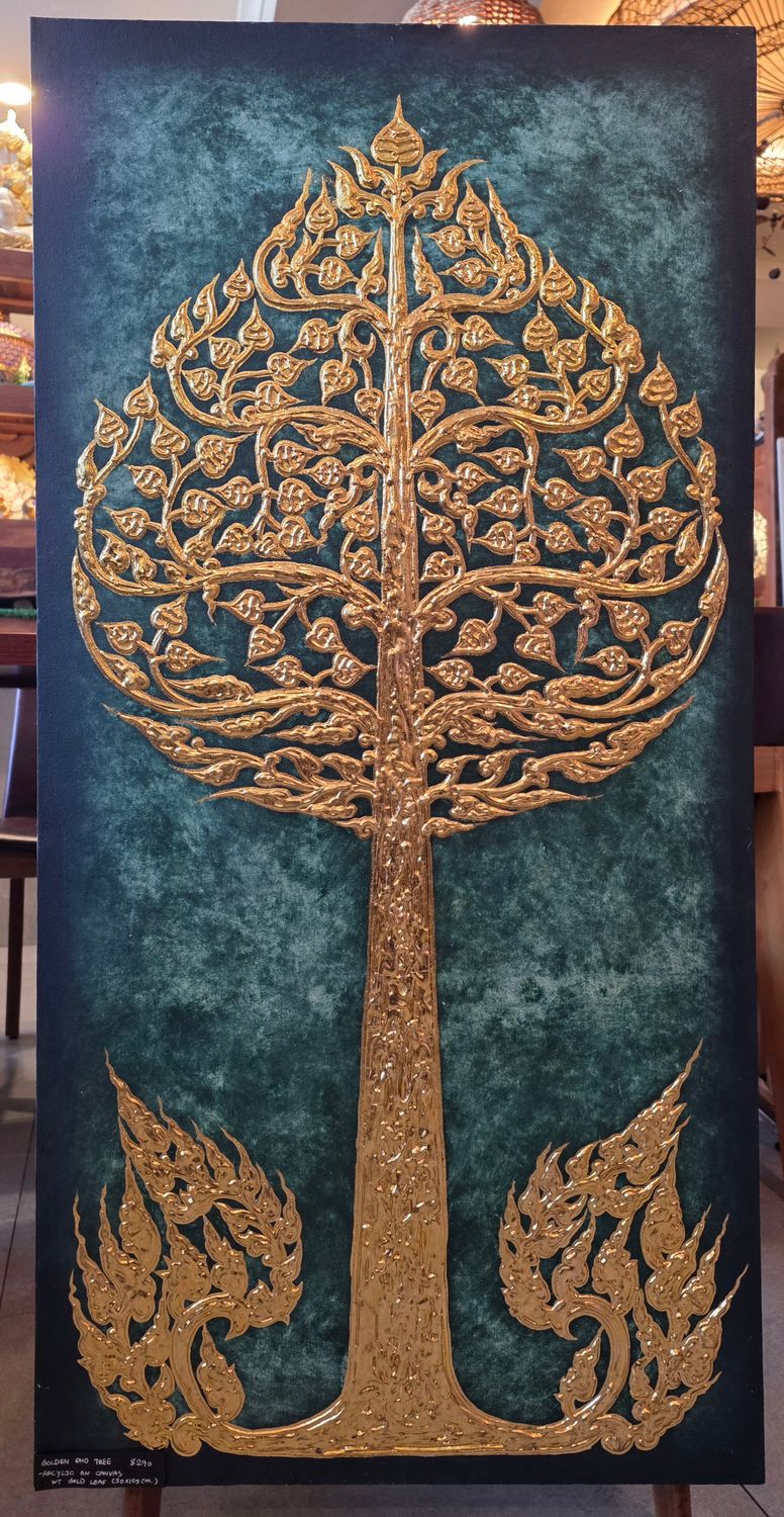 &quot;Thai Bodhi Tree Art&quot; Acrylic on canvas painting
