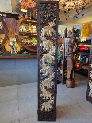 Hand carved Wooden Decor Plaque – Vertical C