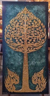 &quot;Thai Bodhi Tree Art&quot; Acrylic on canvas painting