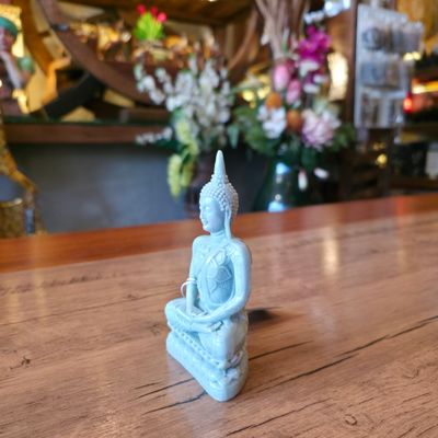Green Resin Buddha in Meditation 12.5cm
