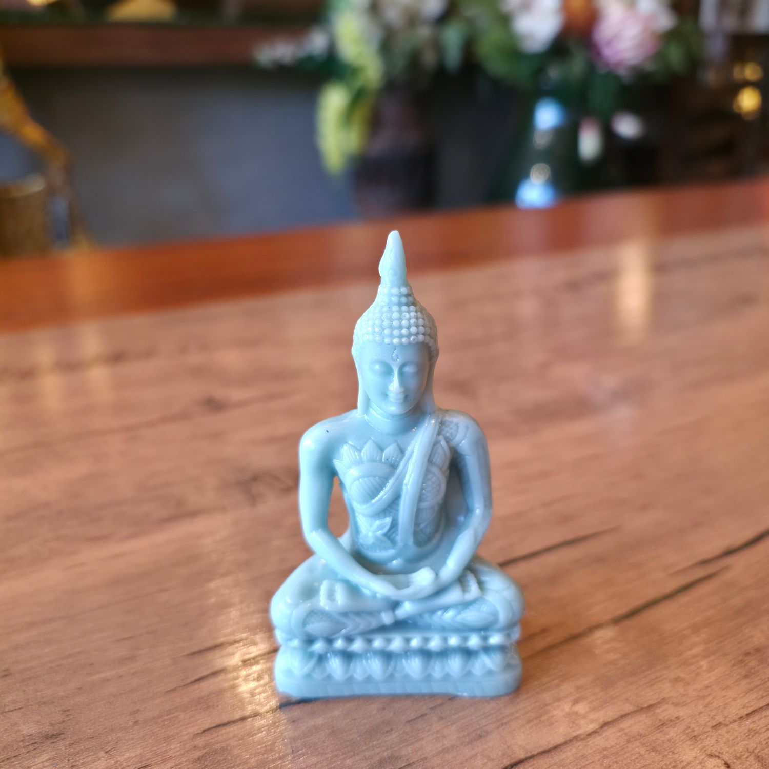 Green resin Buddha Meditation Posture - 9cm