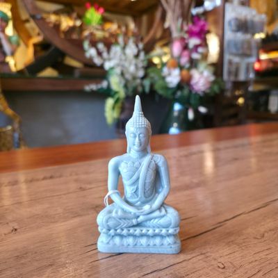 Green Resin Buddha in Meditation 12.5cm