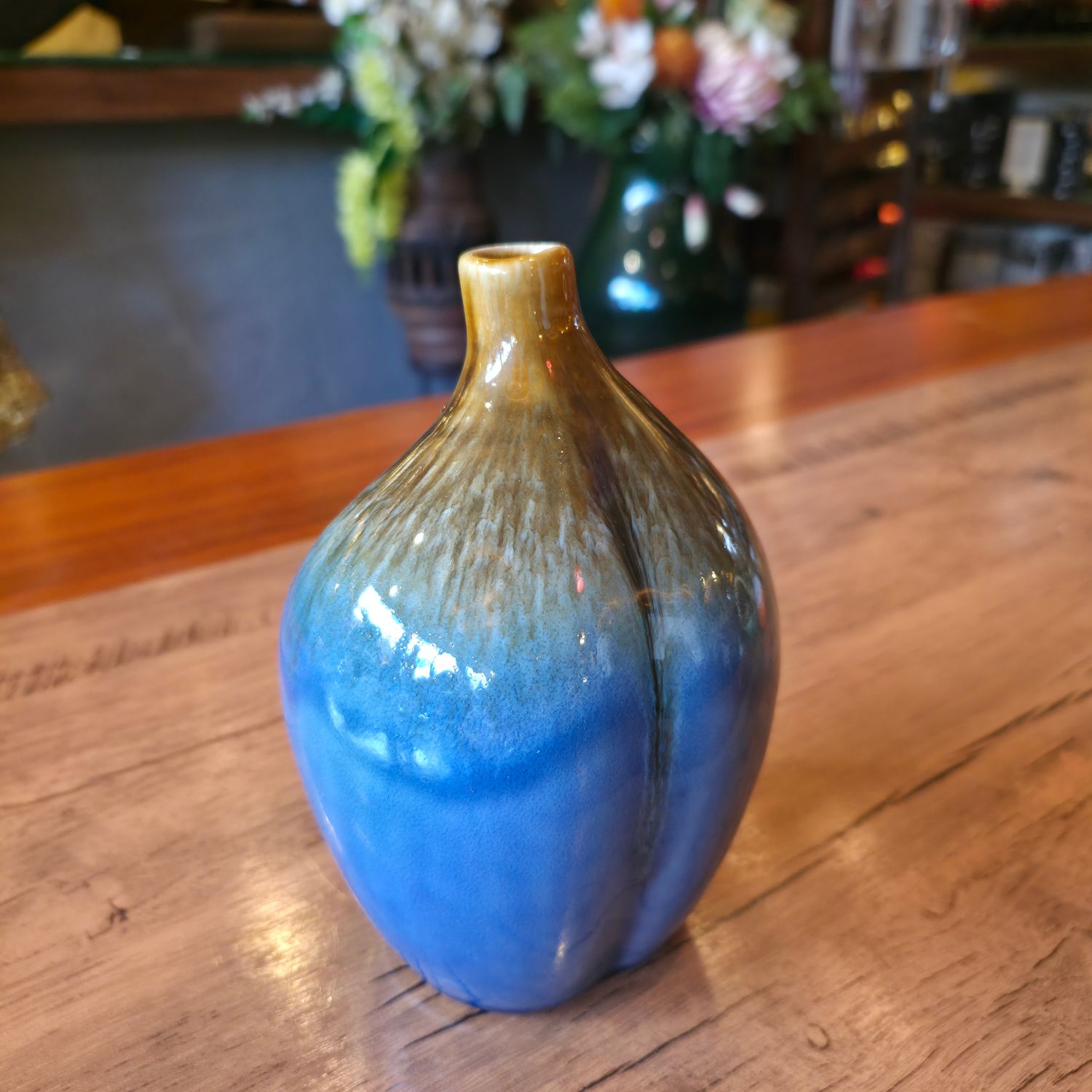 Handmade Ceramic Vase 17cm - Blue