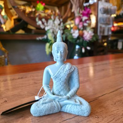 Green resin Buddha Meditation Posture - 14cm