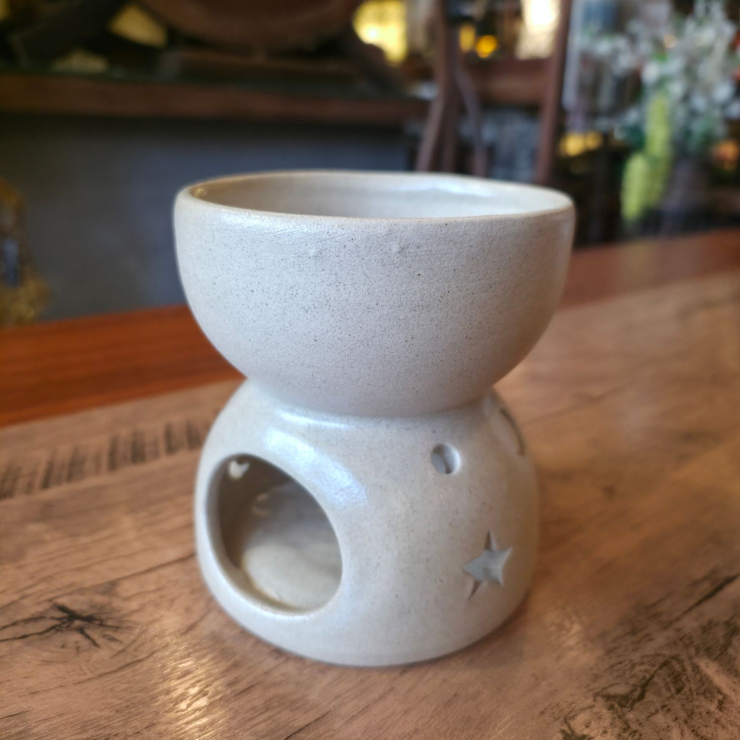 Ceramic Aroma Oil Burner - Star and Moon