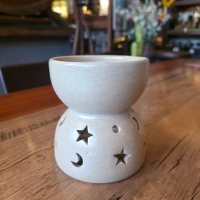 Ceramic Aroma Oil Burner - Star and Moon
