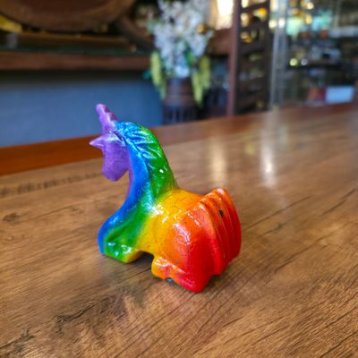 Wooden Whistle - rainbow Unicorn