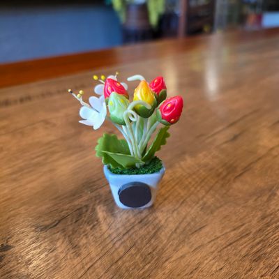 Miniature Strawberry Pot Magnet