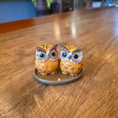 Salt and Pepper Shakers - Yellow Owls