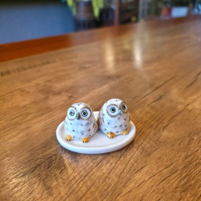 Salt and Pepper Shakers - White Owls