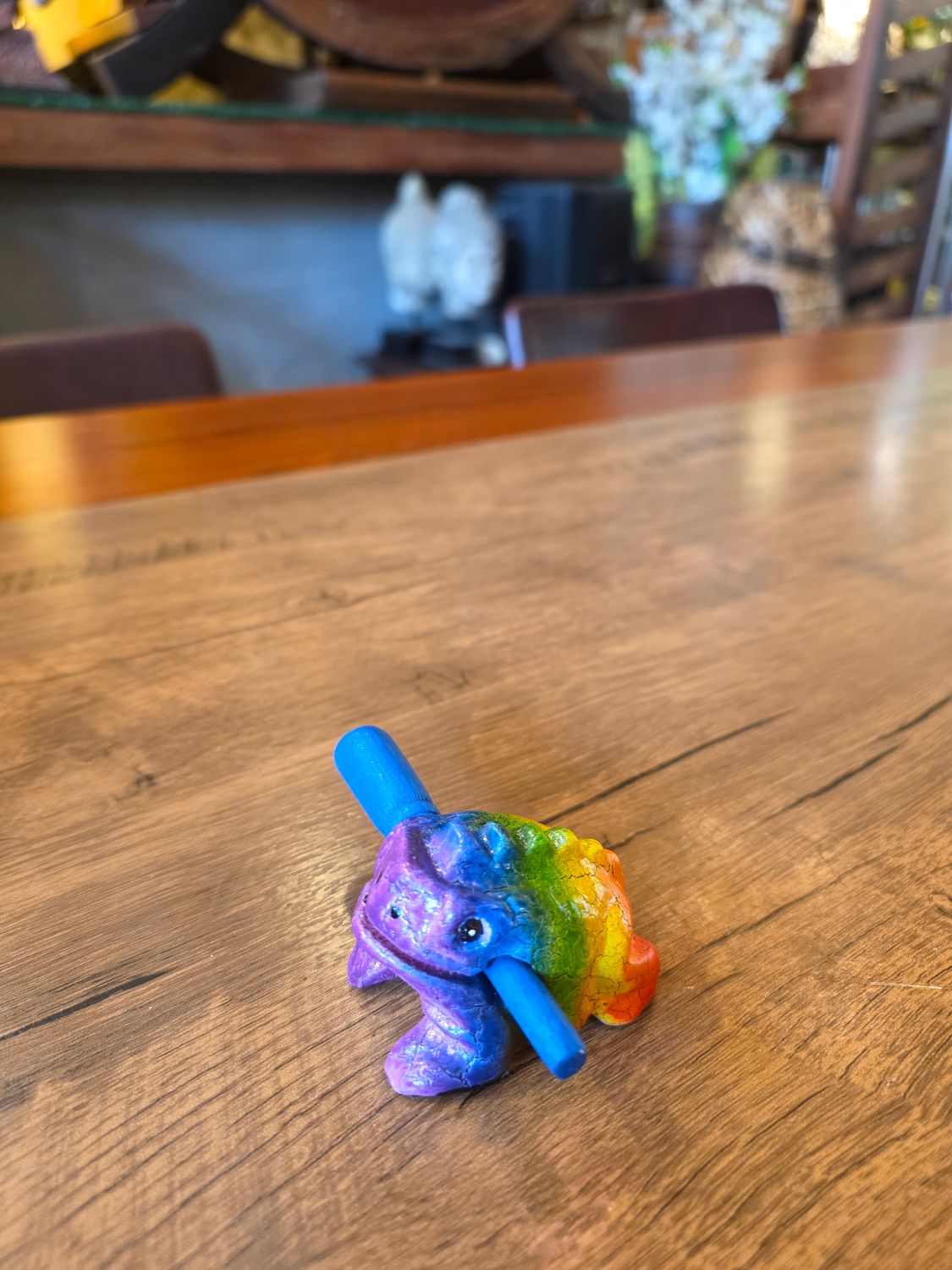 Wooden Guiro - Rainbow Frog 1.5"