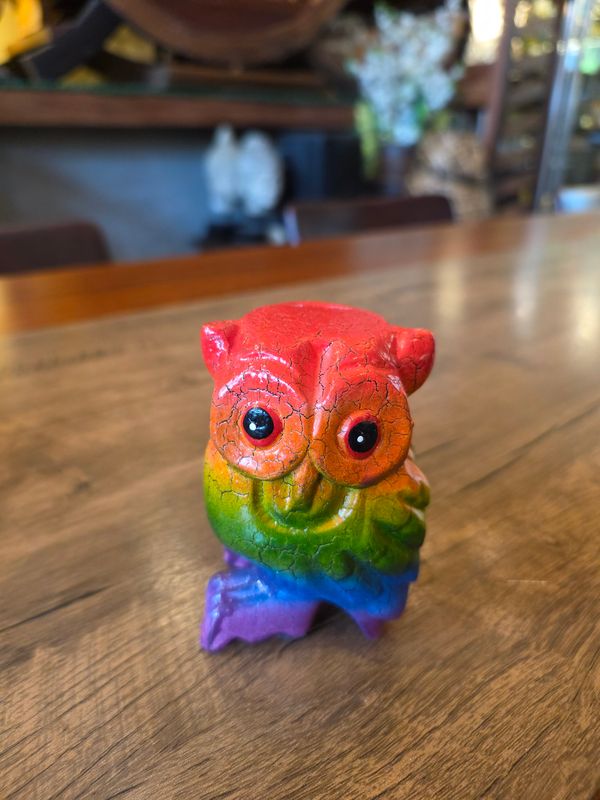 Wooden Whistle - Rainbow Owl