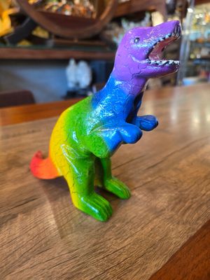 Wooden Whistle - Rainbow T-Rex